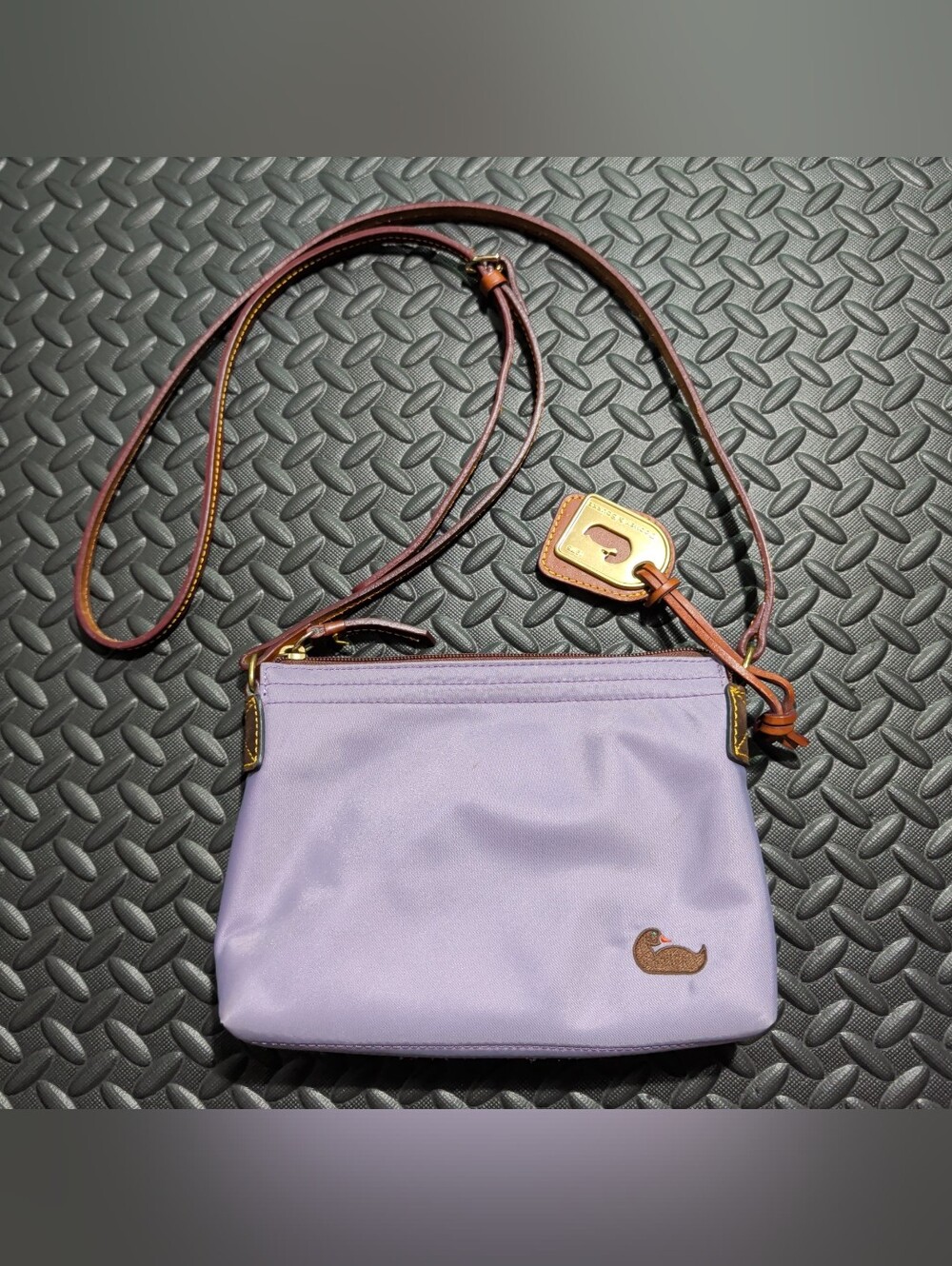 Dooney & Bourke Nylon Crossbody Bag Purse Lavender Purple 8.5" x 5.5"